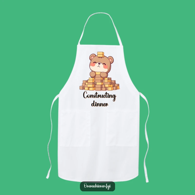Funny Bear Stacking Apron: Build with Focus and Herbaceous Style