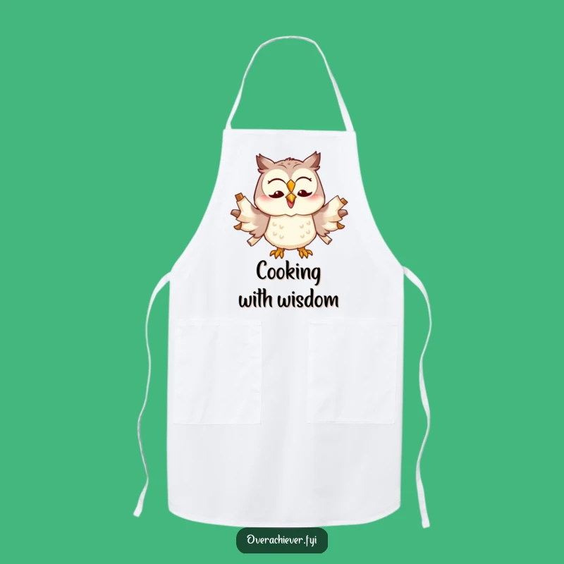 Funny Owl Multitasking Apron - Hilarious Scholar's Kitchen Companion