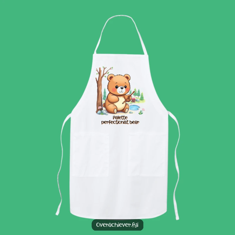 Funny Bear's Art Apron: Master Your Masterpiece with This Miniature Landscape Design, Gift Idea