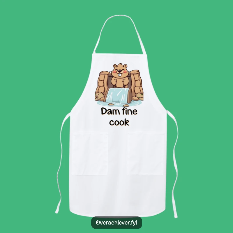 Funny Beaver Dam Apron, Chef's Character Wear for Dedicated Cooks
