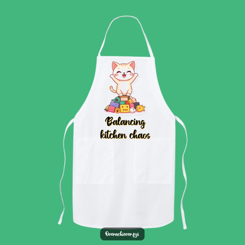 Funny Cat Toy Balance Apron: Purrfect Kitchen Fun, Hilarious Cooking Gift