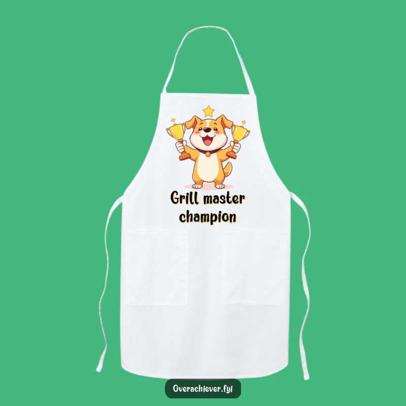 Funny Dog Juggling Trophies Apron - Cook Up a Winning Meal with This Hilarious Pooch!