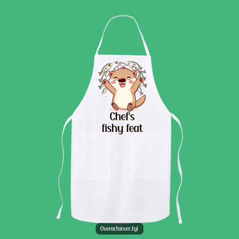 Funny Otter Fish Juggling Apron: Cook with Playful Abundance Gift