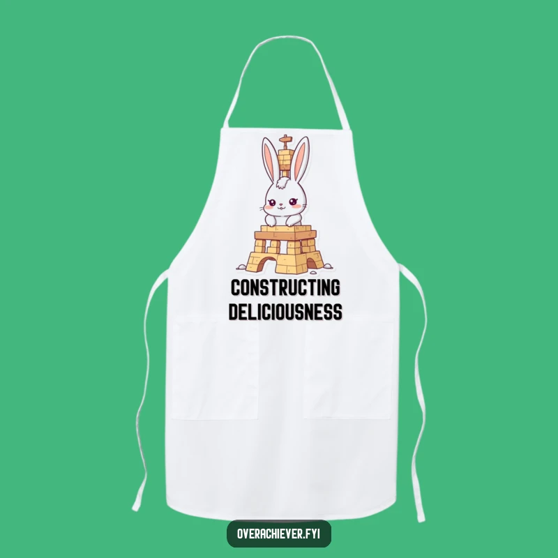 Funny Rabbit Builder Apron: Determined Character Kitchen Humor Gift