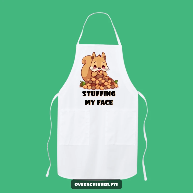 Funny Squirrel Nut Stash Apron - Hilarious Chef's Kitchen Companion