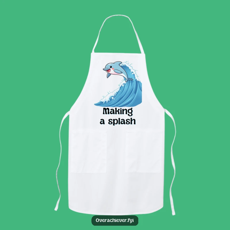 Funny Dolphin Chef Apron: Surfing the Kitchen, Joyful Cooking, Hilarious Gift
