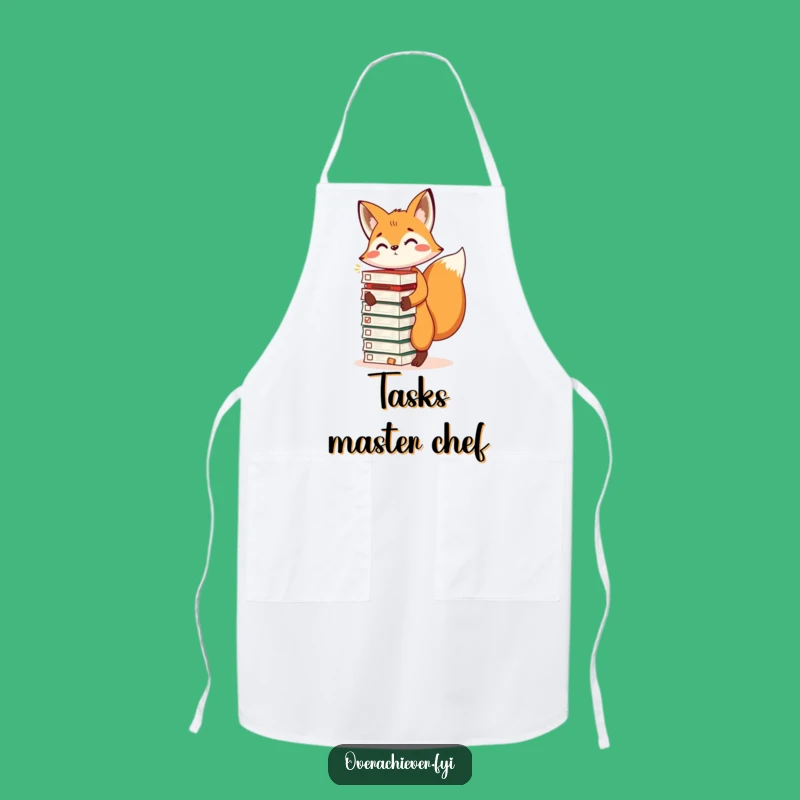 Funny Fox Task Master Apron: Humorous Gift for Productive Cooks