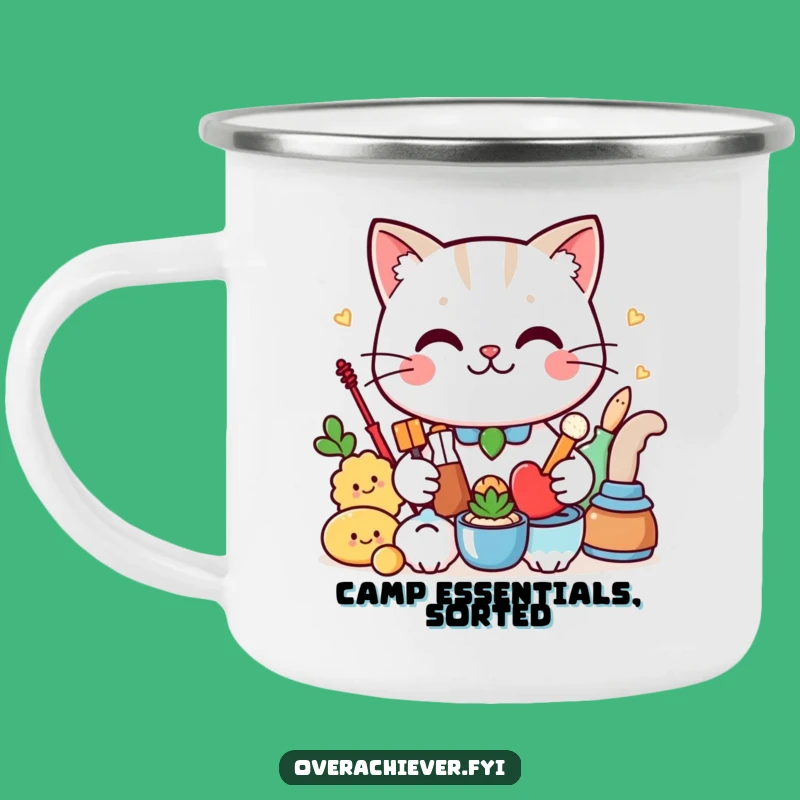 Funny Cat Camping Mug: Tidy Adventures & Smirk, Perfect Humorous Outdoor Gift!