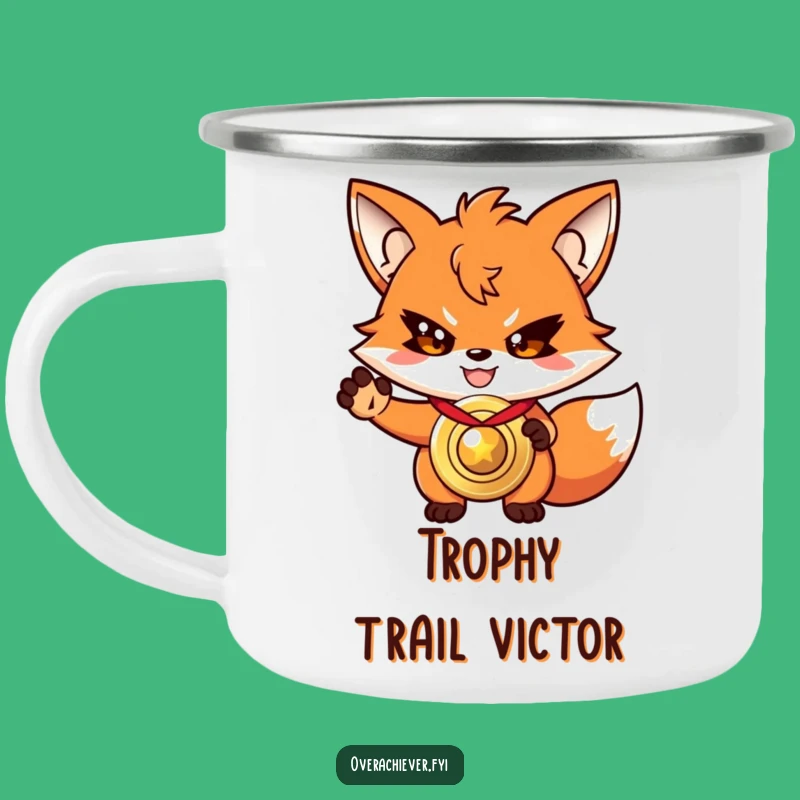 Funny Fox Medal Camping Mug: Outdoor Champion's Brew, Perfect Funny Gift