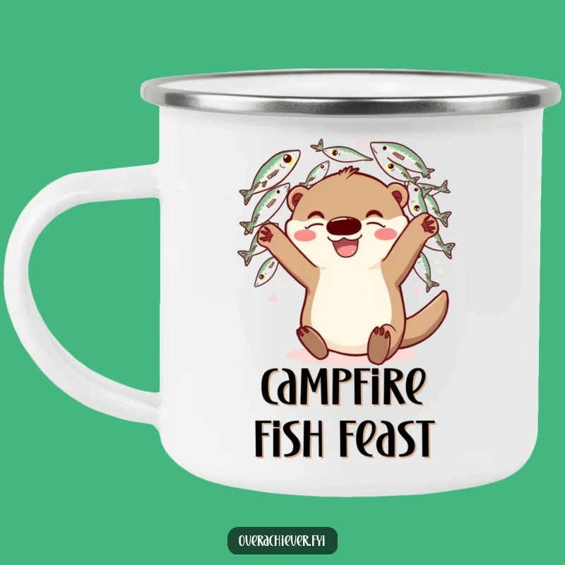 Funny Otter Fish Juggling Camping Mug: Adventure Fuelled by Playful Abundance Gift