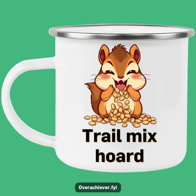 Funny Chipmunk Stuffing Cheeks Camping Mug - Rugged & Hilarious Hoarder's Brew Cup