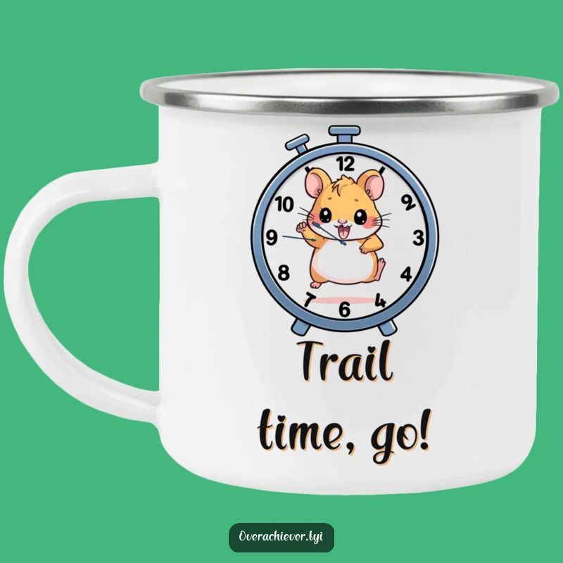 Funny Hamster Clock Camping Mug: Durable Runner Design for Outdoor Drive