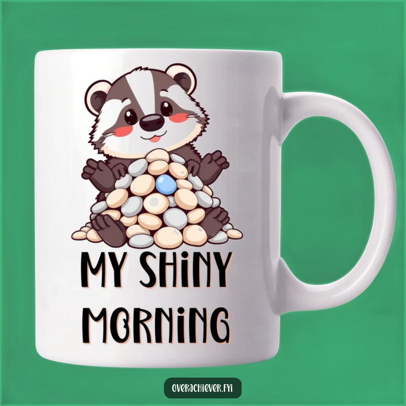 Funny Badger Pebble Collector Mug: A Proud Humor Gift for Organizers