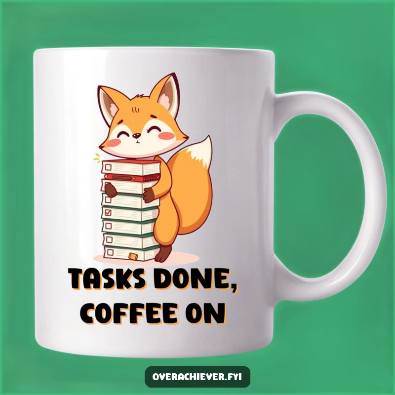 Funny Fox Task Master Mug: An Energetic Humor Gift for Multitaskers