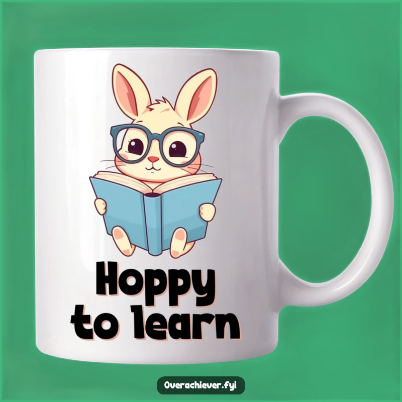 Funny Rabbit Reading Mug - Adorable & Humorous Specs Book Lover Gift