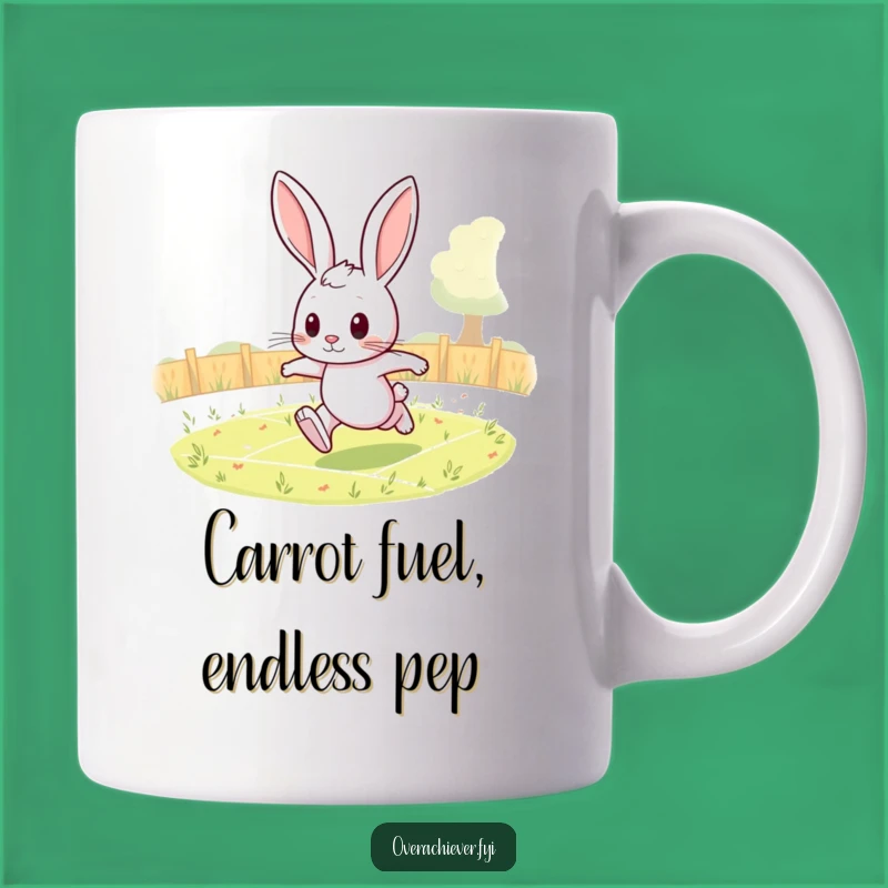 Funny Rabbit Running Mug: Hilarious Marathon Runner Gift for Determined Athletes