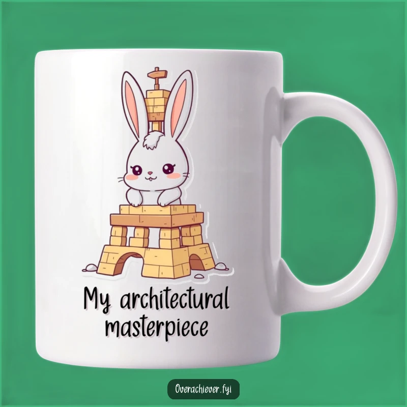 Funny Rabbit Builder Mug: Determined Character Construction Gift Idea