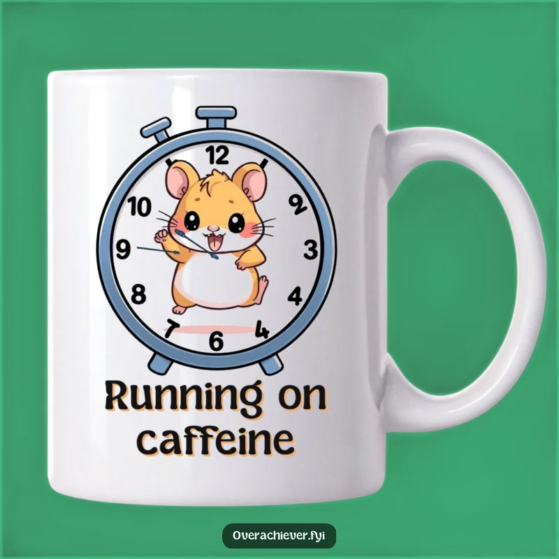Funny Hamster Clock Mug: Determined Runner Design for a Humorous Gift