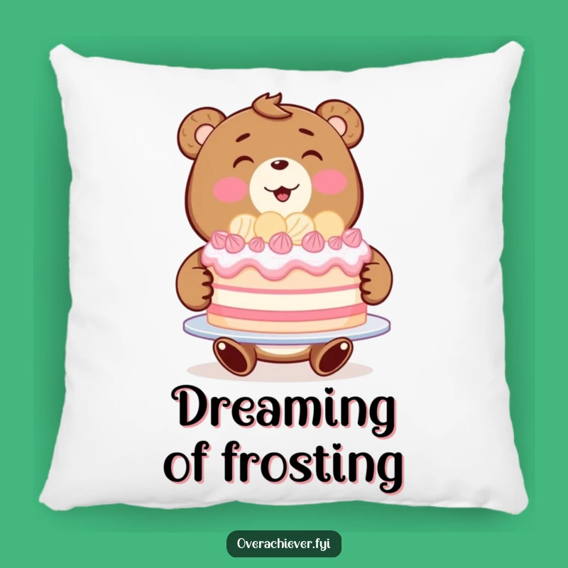 Funny Bear Baker Pillow - Snuggle Up with This Hilarious Dessert Master!