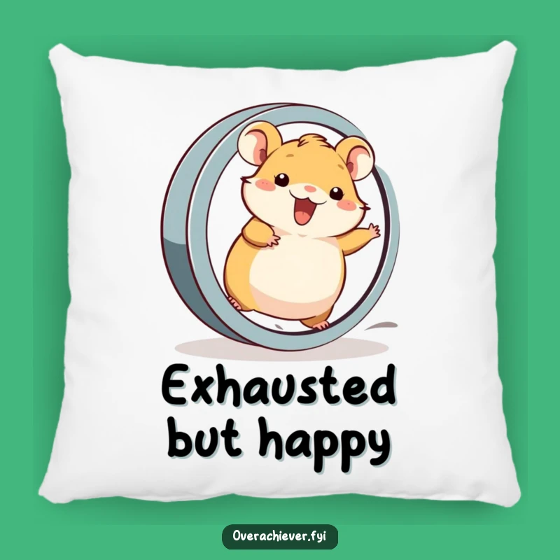 Funny Hamster's Energy Boost Pillow: Cozy Comfort with Top-Speed Rodent Fun, Perfect Gift