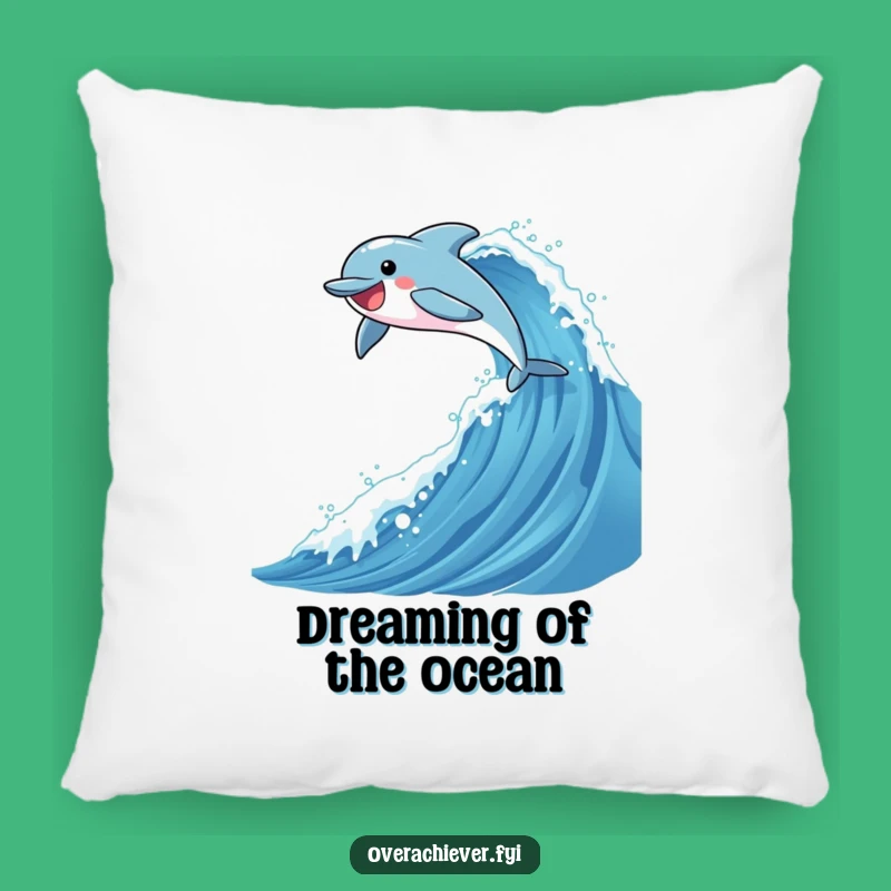 Funny Dolphin Wave Pillow: Cozy Ocean Comfort, Joyful Leap Cushion, Hilarious Gift