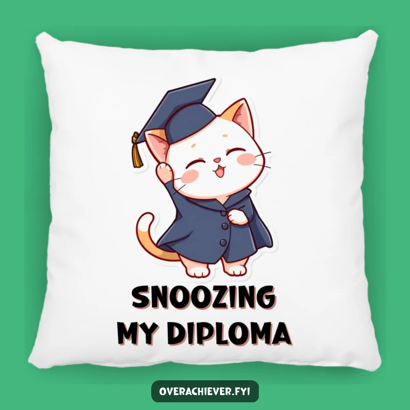 Funny Graduation Cat Pillow - Snuggle Up with This Hilarious Graduate Feline Friend!