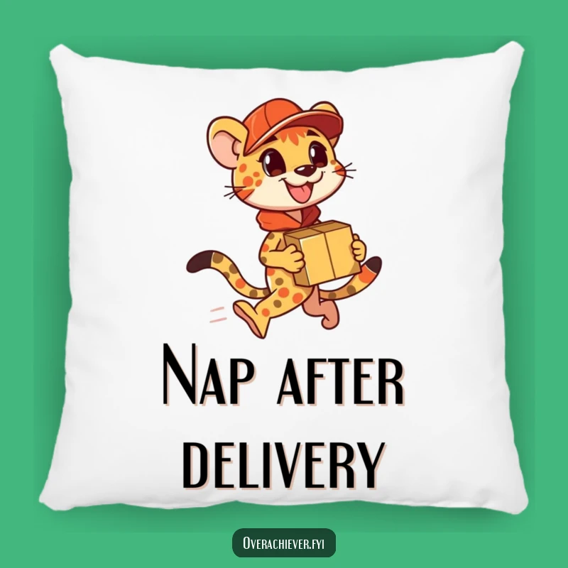 Funny Cheetah Delivery Pillow: Comfy Support for a Fast-Paced Life Gift