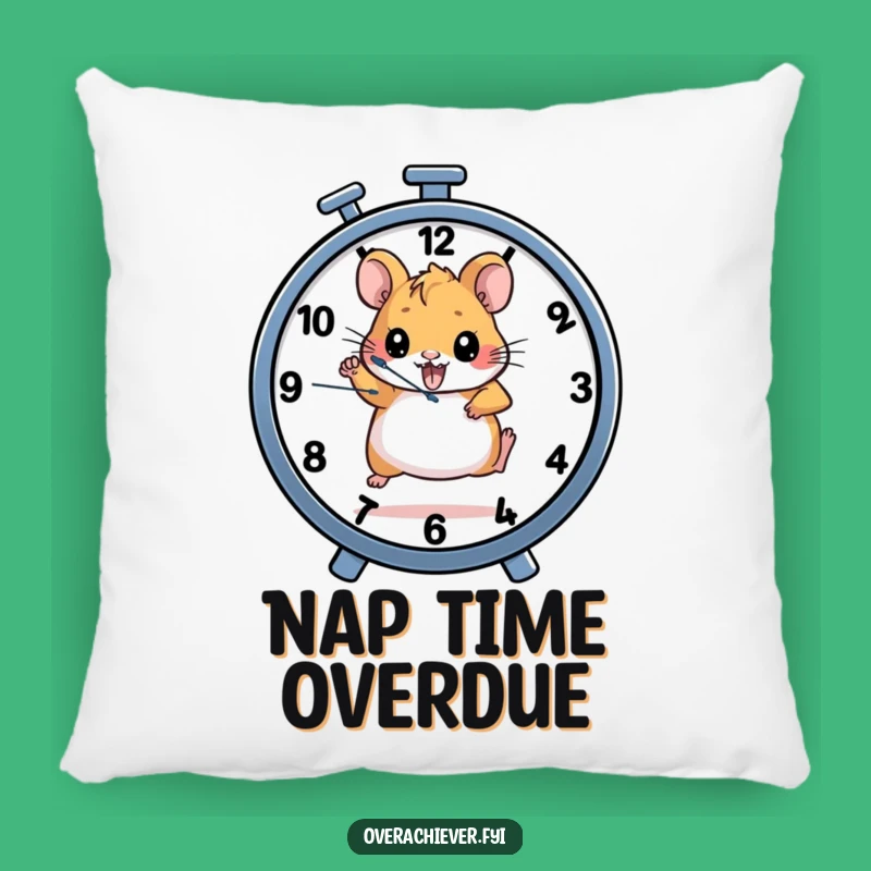Funny Hamster Clock Pillow: Comfy Determined Runner for Cozy Motivation