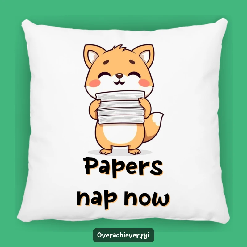 Comfy Animal Paperwork Pillow - Funny Triumph Cushion for Cozy Achievers