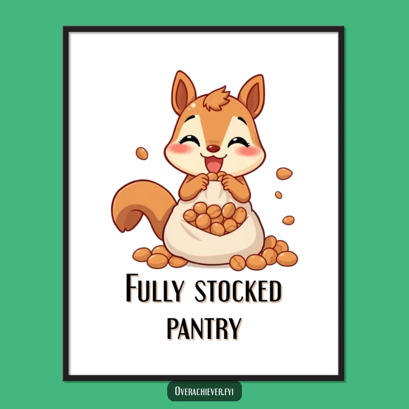 Funny Squirrel Digital Art - Humorous Nature Print for Instant Decor