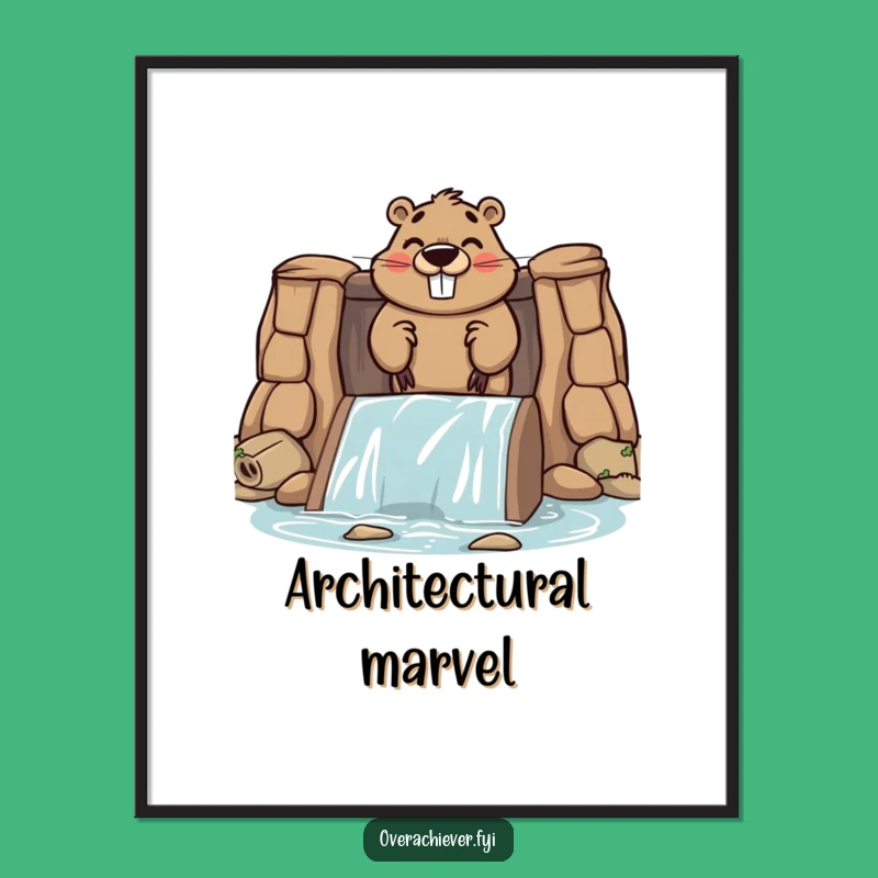 Funny Beaver Dam Digital Art, Instant Character Decor for Ambitious Spaces