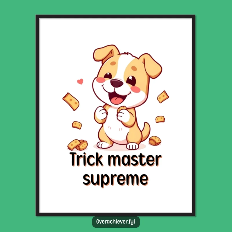Funny Dog's Treat Trick Digital Print: Hilarious Canine Art for Instant Download, Gift Idea