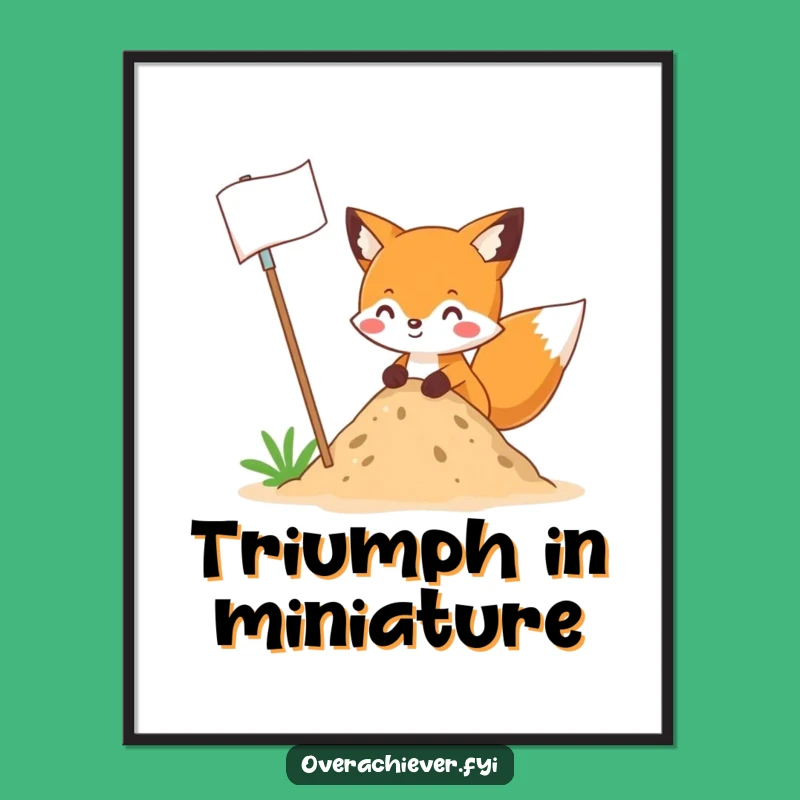 Funny Fox Flag Digital Art: Hilarious Victorious Scene for Your Walls