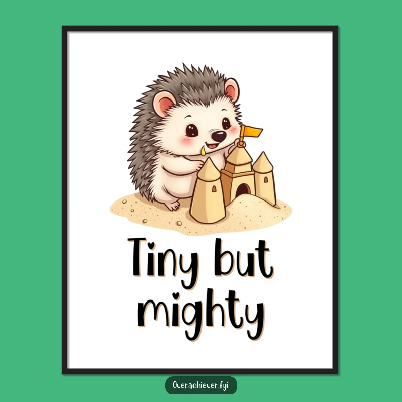 Funny Hedgehog Sandcastle Digital Art: Instant Beach Fun & Humor