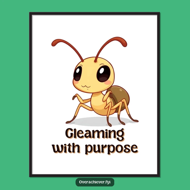 Funny Ant Antenna Polisher Digital Art: Instant Shine & Humor