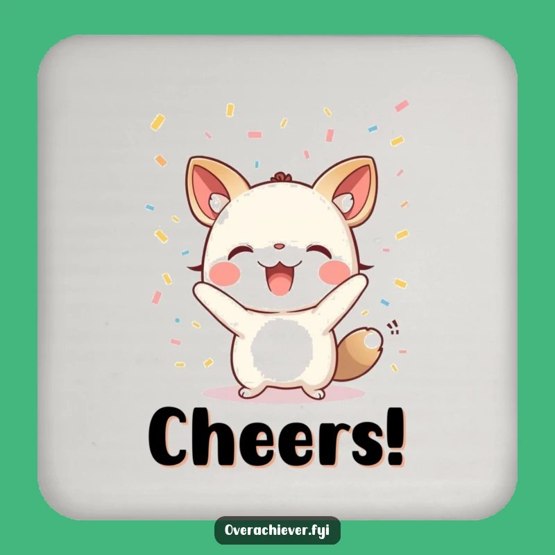 Funny Animal Celebration Coaster: Party Confetti Protection, Cute Funny Gift