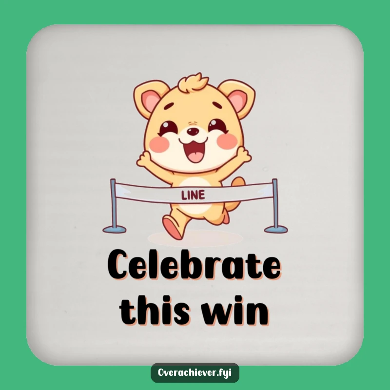 Funny Animal Finish Line Drink Coaster - Victory Grin Protector for Tables