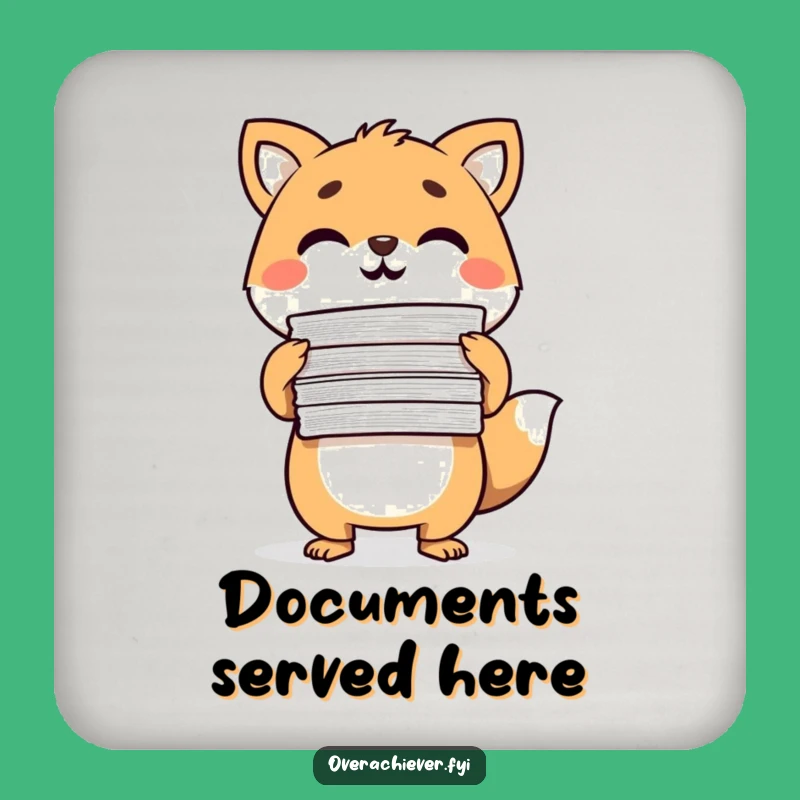 Funny Animal Paperwork Drink Coaster - Triumphantly Protects Surfaces