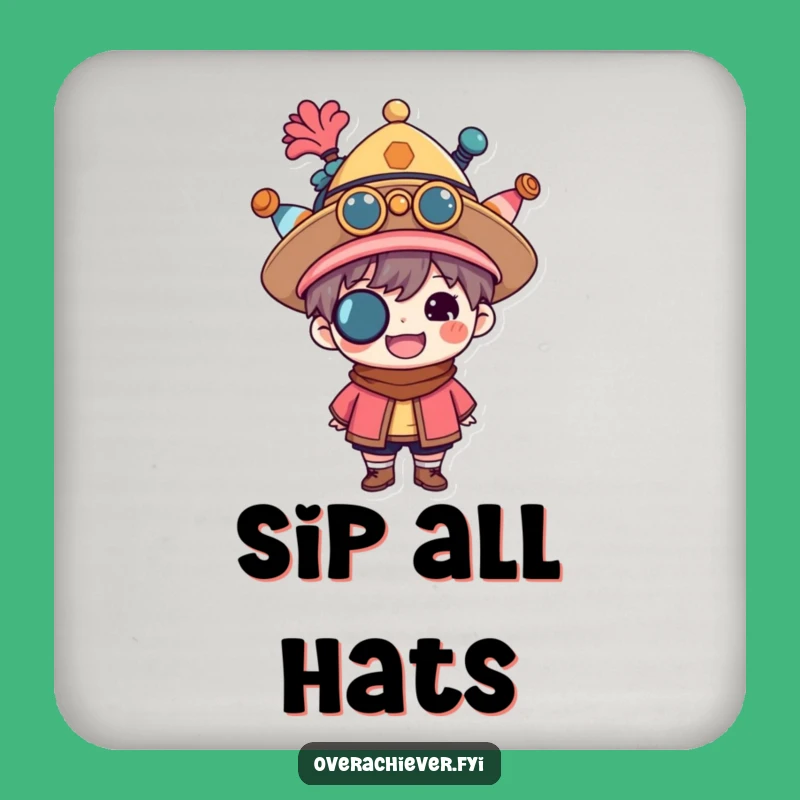 Funny Multitasker Coaster - Protect Surfaces with Hat Flair