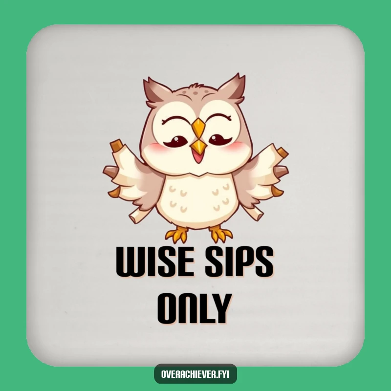 Funny Owl Multitasking Coaster - Protect Surfaces with Wise Charm