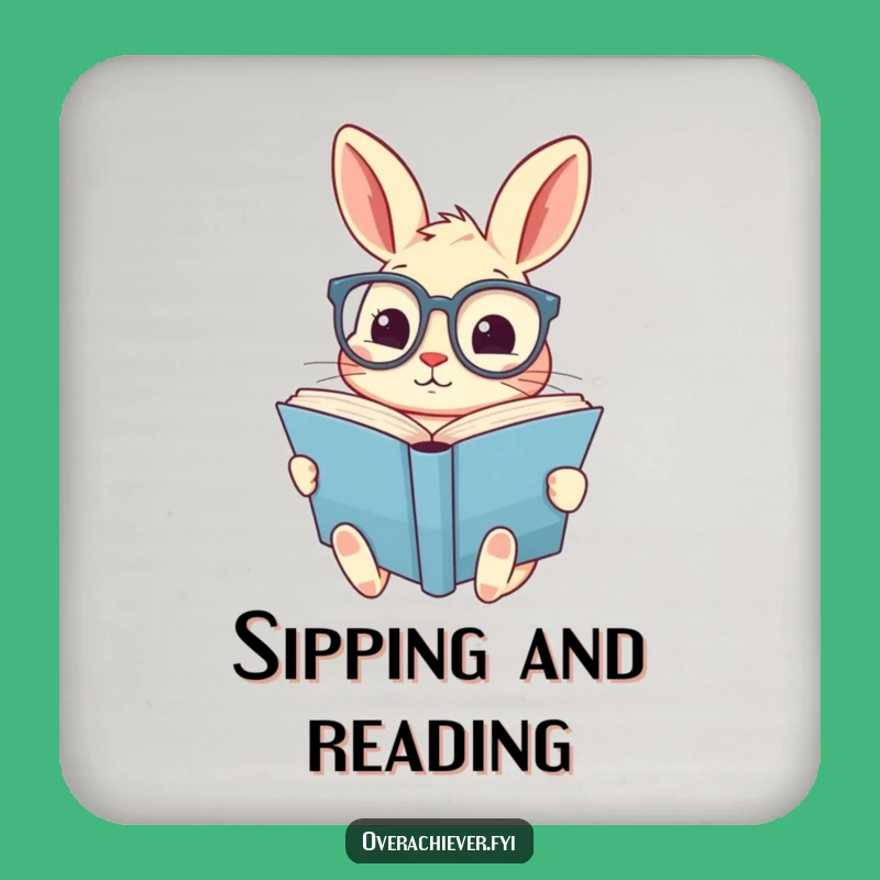 Funny Rabbit Coaster Set - Protect Surfaces with Reader Humor