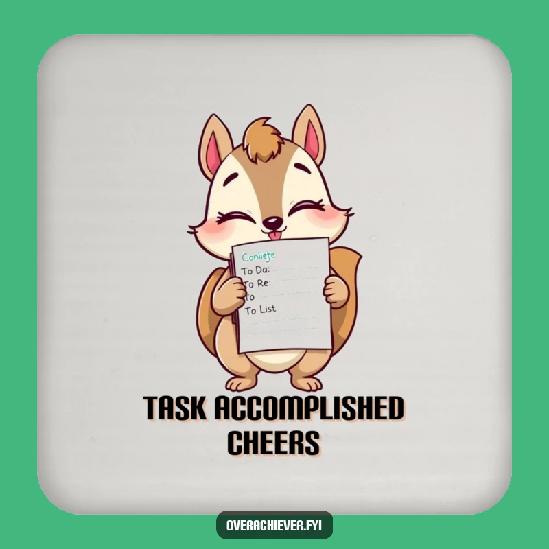 Funny Squirrel Task Master Coaster - Protect Surfaces with Witty Efficiency!