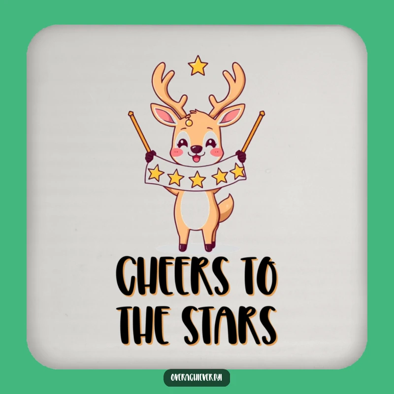 Funny Star Deer Coaster: Protect Tables with Achievement Humor!