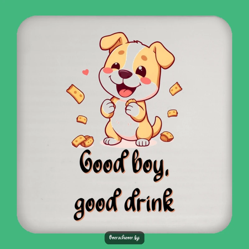 Funny Dog Treat Trick Coasters: Protect Your Surfaces with Hilarious Canine Art, Gift Set