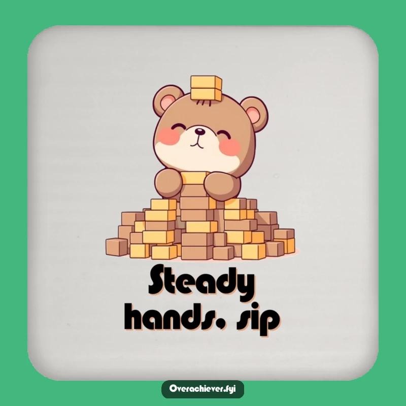 Funny Bear Stacking Coaster: Protect Surfaces with Focused Charm
