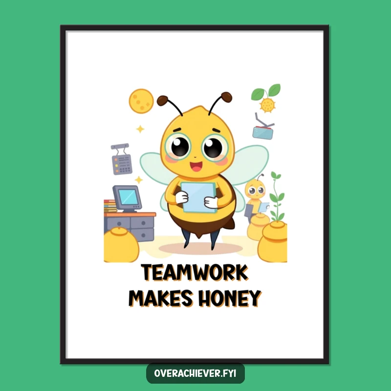 Funny Bee Poster: Hilarious Hive Management Art for the Organized