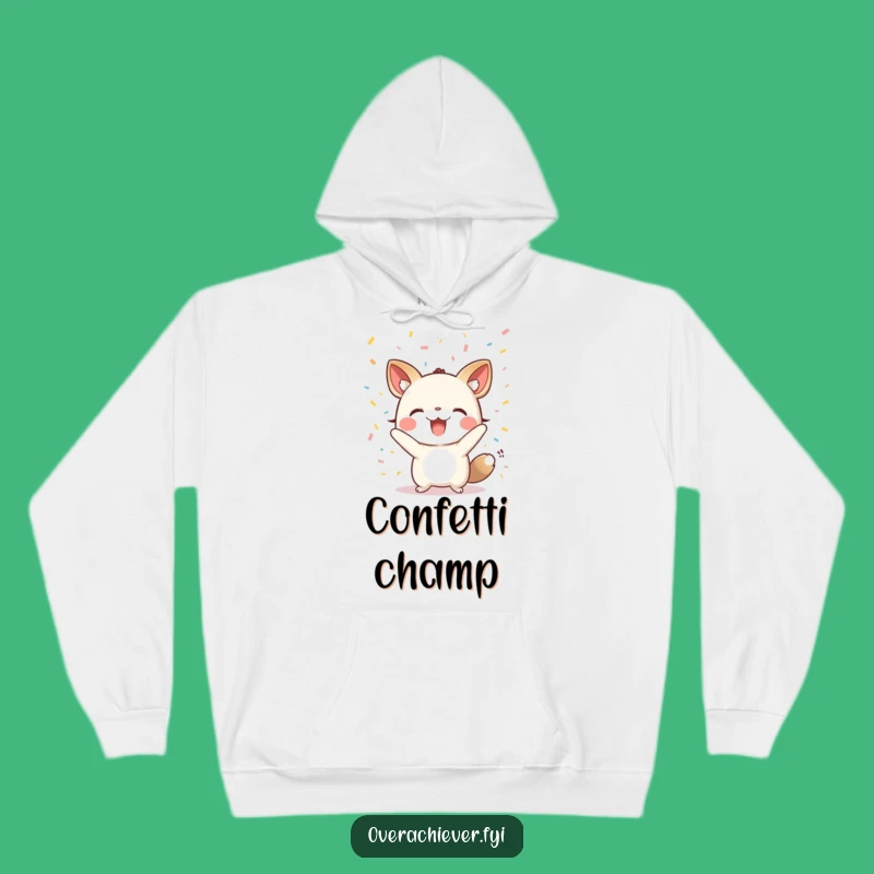 Funny Animal Celebration Hoodie: Cozy Confetti Party Vibes, Warm Funny Gift for Friends