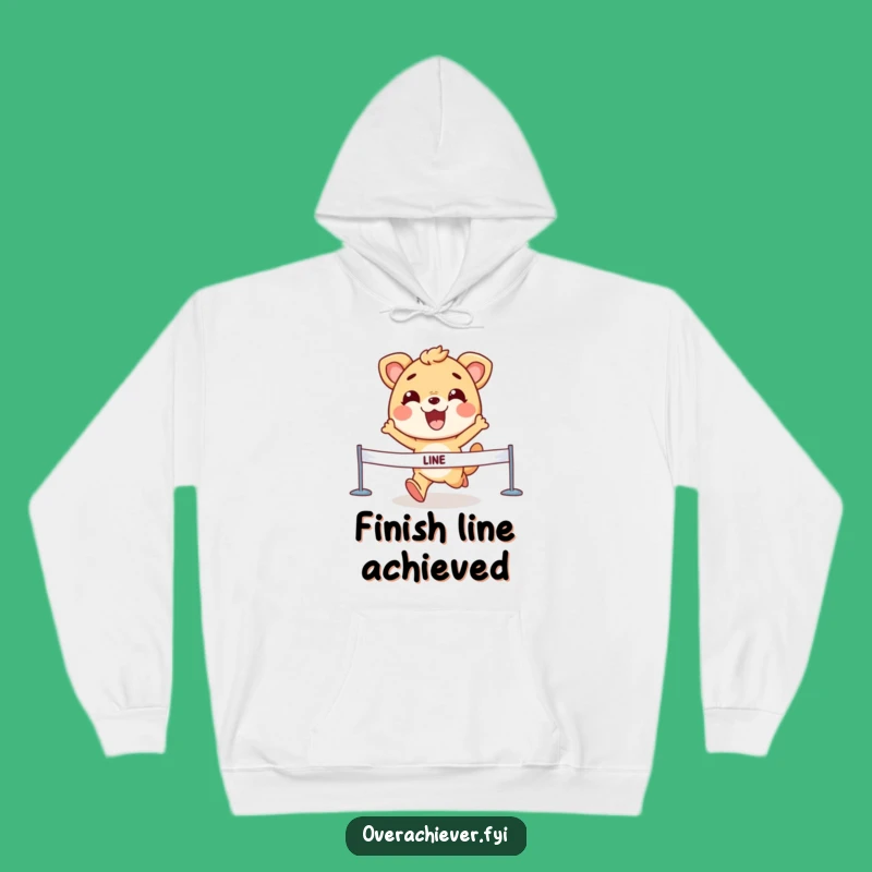 Cozy Animal Finish Line Hoodie - Funny Victory Grin Sweatshirt for Winners