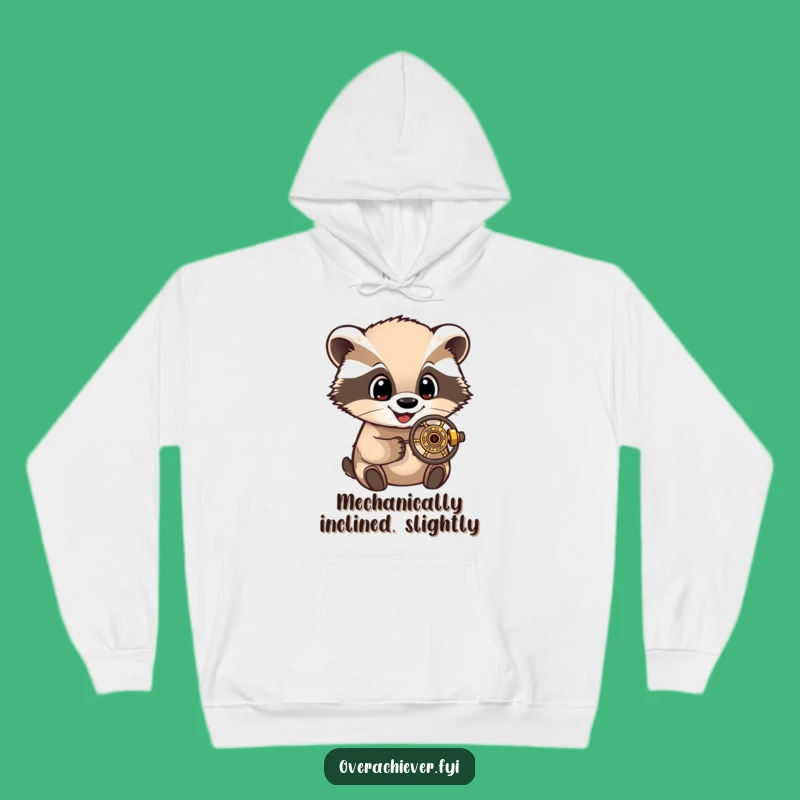 Funny Badger's Workshop Hoodie: Cozy Up with a Curious Creature and Intricate Gadgets, Perfect Gift