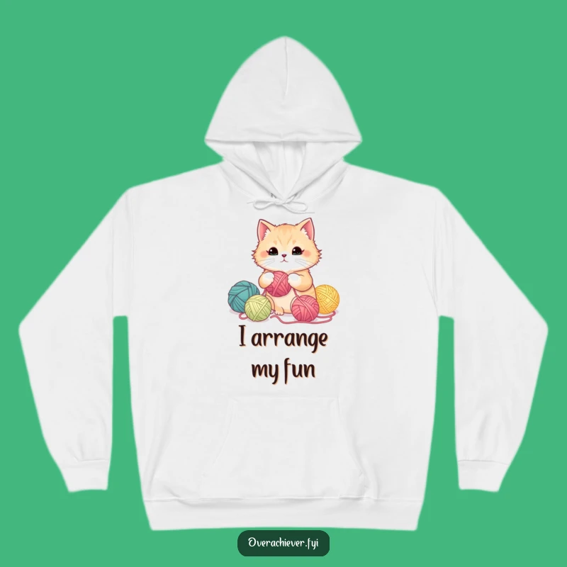 Funny Cat Yarn Organizer Hoodie, Cozy & Hilarious Feline Apparel